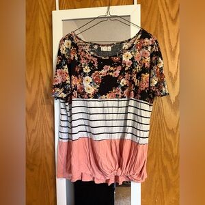Maurices Floral and Striped Women's Blouse